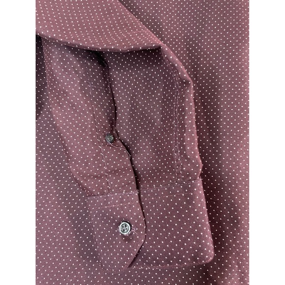 Society Threads Mens Slim Fit Burgundy Micro Dot Dress Shirt XXL - Picture 11 of 12